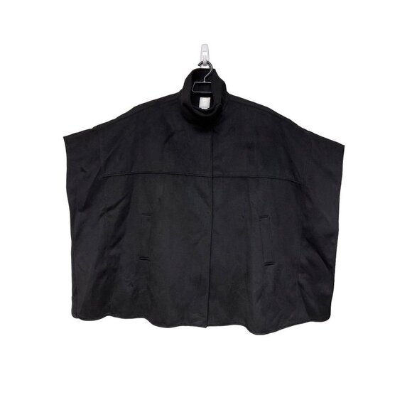 H&M Fleece Black Cape Poncho Jacket Women's Size XS - Picture 1 of 12